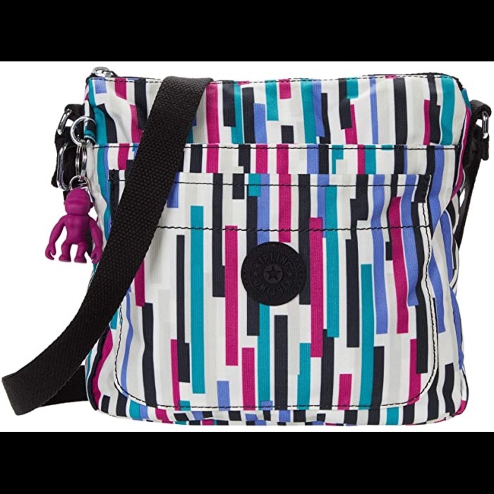 🆕Kipling Sebastian Crossbody, Urban Stripe🟪🟦 - Picture 1 of 14